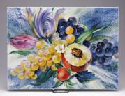 マイセン　プラーク(陶板)　　花とフルーツ　　洋食器の創美